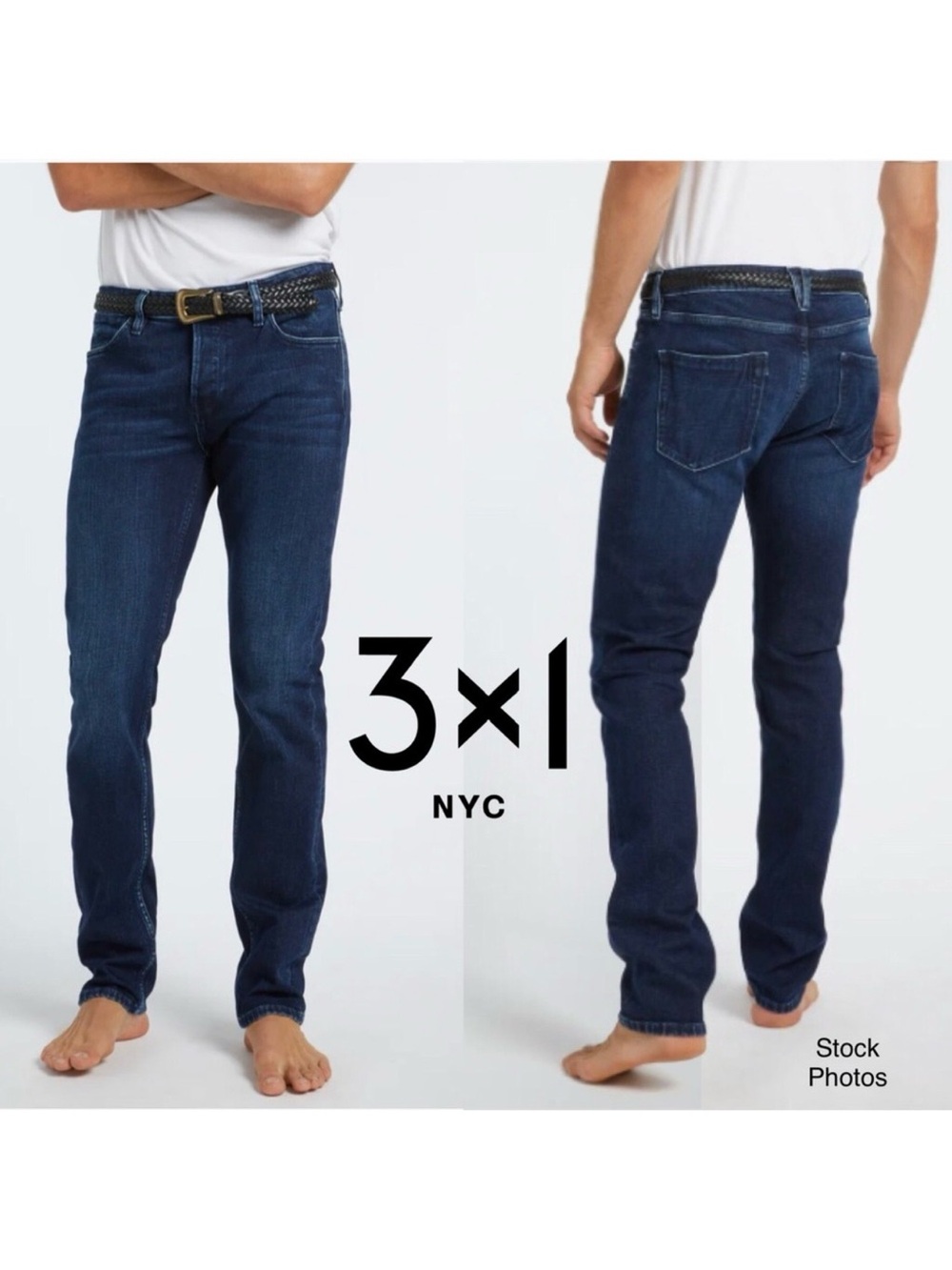 3x1 1/1 Men’s Straight Leg Button-fly Jeans in Wet x1 (W30 L31)